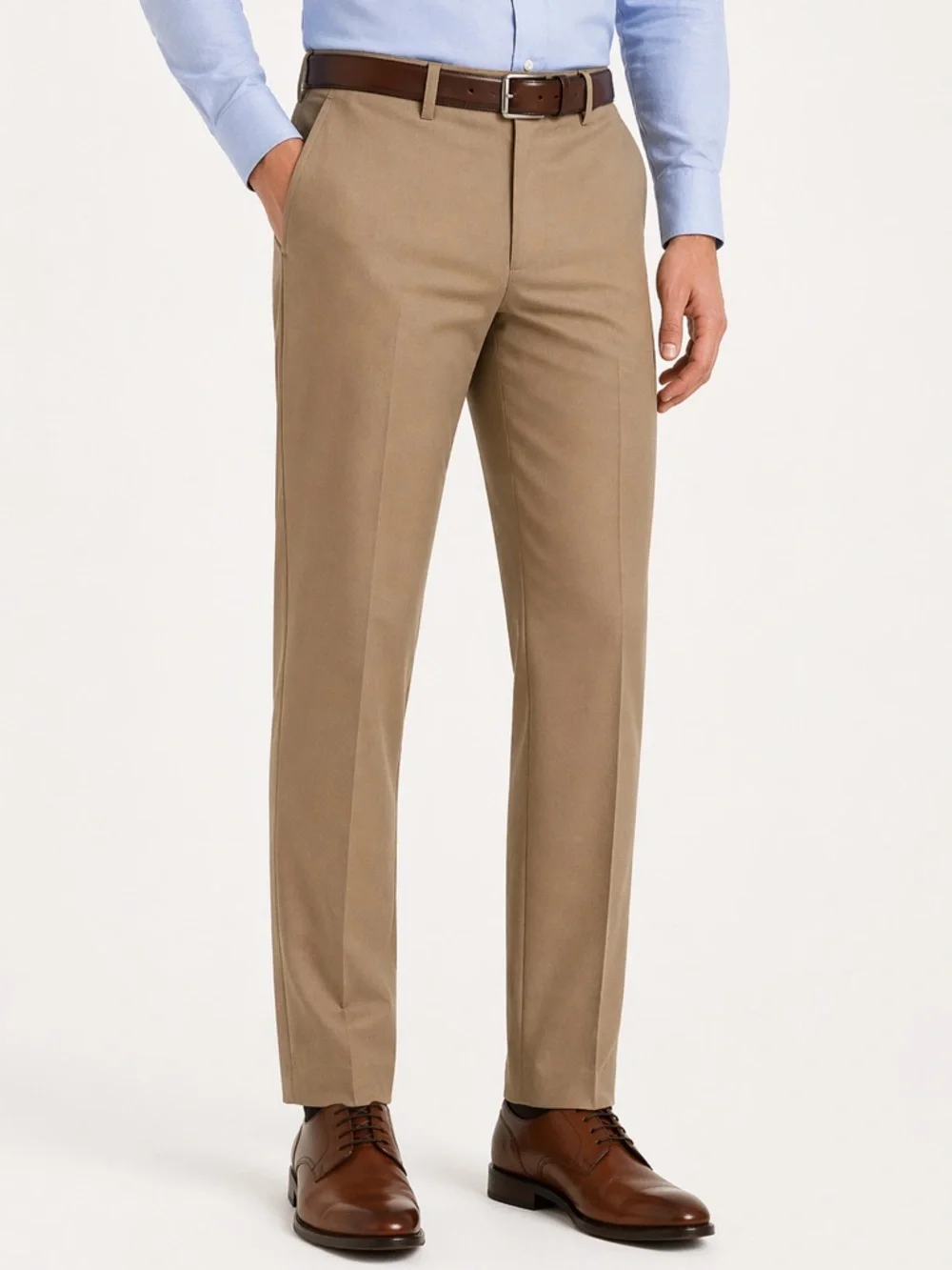 Lauren Ralph Lauren UltraFlex Dress Pants 36x30 Tan Flat Front Stretch NWT